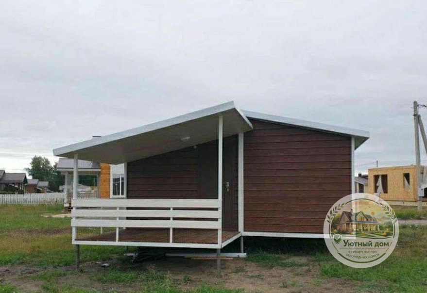 Дачный дом 5х5 с террасой вид 2