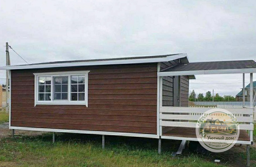 Дачный дом 5х5 с террасой вид 4