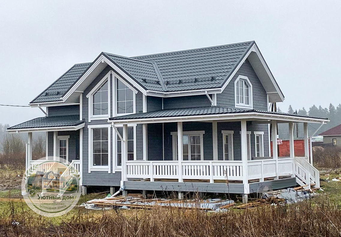 Дом 7.5х11.5 с мансардой вид 2