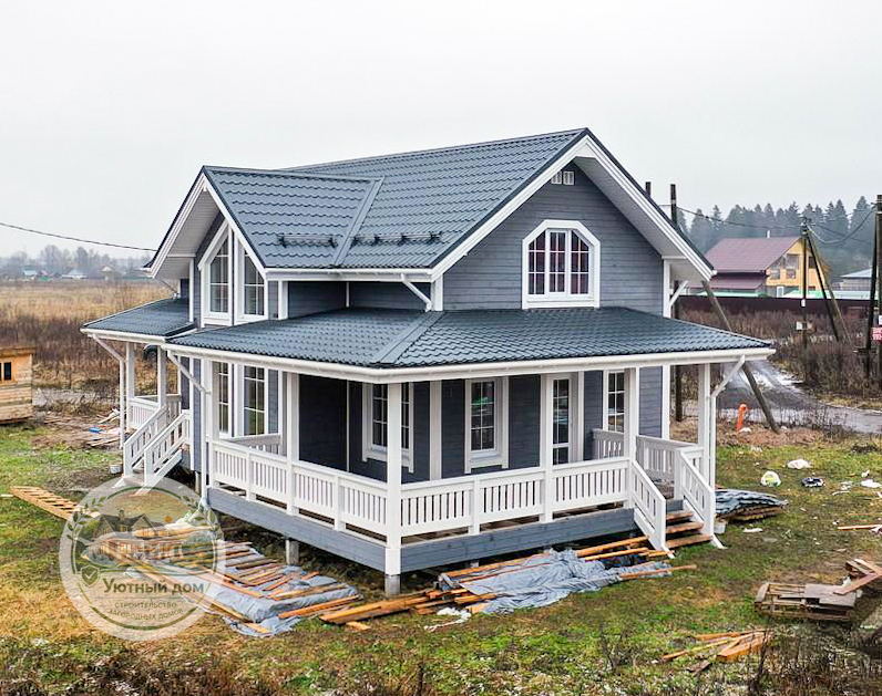 Дом 7.5х11.5 с мансардой вид 3