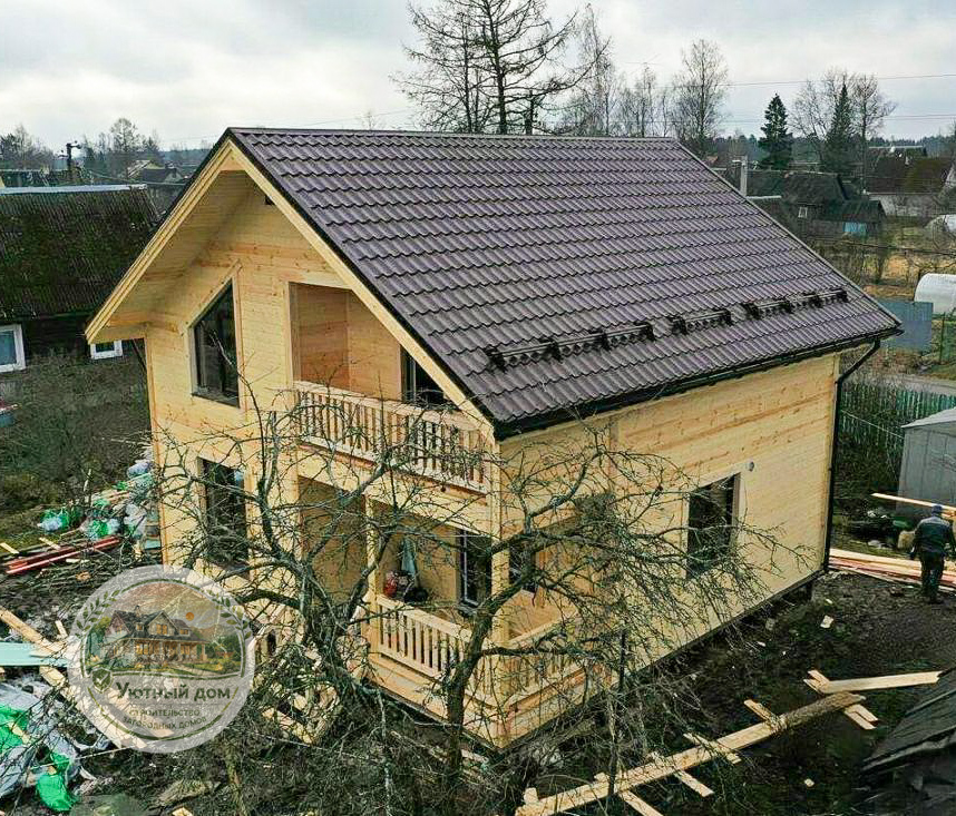 Дом 8х7 с мансардой общий вид